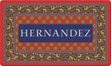 French Paisley-Red Personalized Text Doormat Example of Personalization Custom Product Image