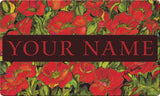Red Poppies Personalized Text Doormat Your Image Here Custom Product Image