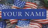 Sparkling Old Glory Personalized Text Doormat Your Image Here Custom Product Image