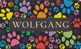 Puppy Paws Personalized Text Doormat Example of Personalization Custom Product Image