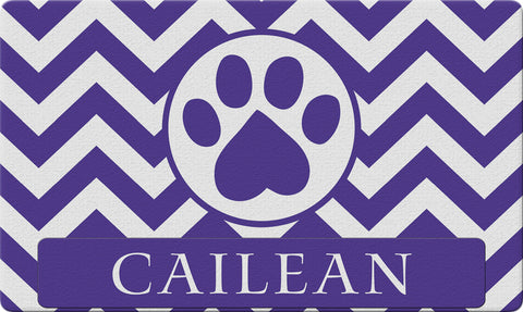 Chevron Paw Personalized Text Doormat Example of Personalization Custom Product Image