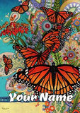 Monarch Madness Personalized Garden Flag image